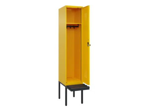 locker met bank,HxBxD 2120x400x815mm,1vak,vak B 400mm,draaigrendel