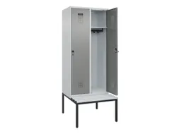 locker met bank,HxBxD 2120x800x815mm,2vak,vak B 400mm,draaigrendel