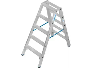 dubbele ladder,beide zijden,2x5treden m. R13-laag,treden met profiel - 1