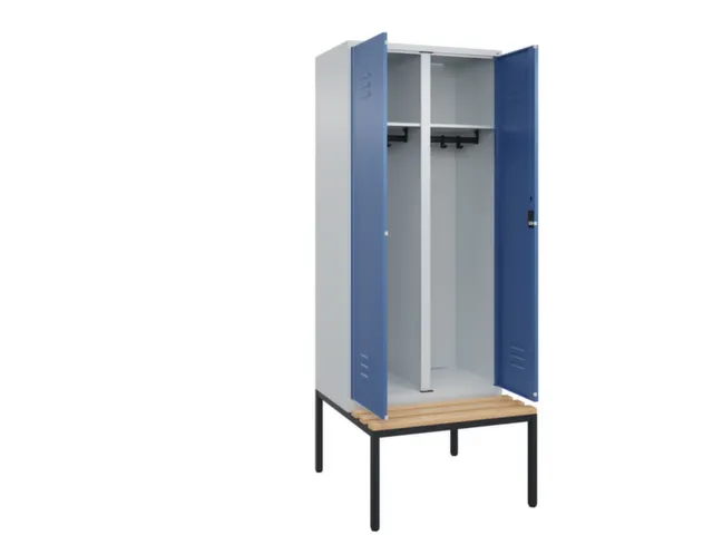 locker voor scheiding van kleding,HxBxD 2120x800x815mm,2vak