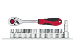 R69008012 Dopsleutel + ratel 1/2 inch zeskant + strip 12-delig