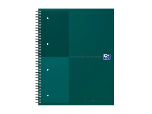 Spiraalblok Oxford International Notebook A4+ lijn Groen