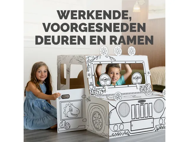 Kartonnen Dinosaurustruck XL Bankers Box Play inkleurbaar