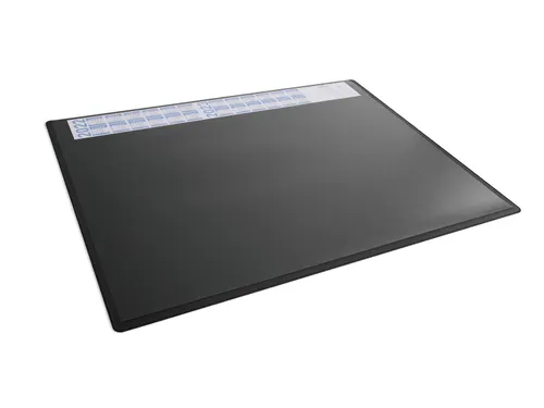 Schrijfonderlegger Zwart 650x500 mm met transparant afdekvel PP