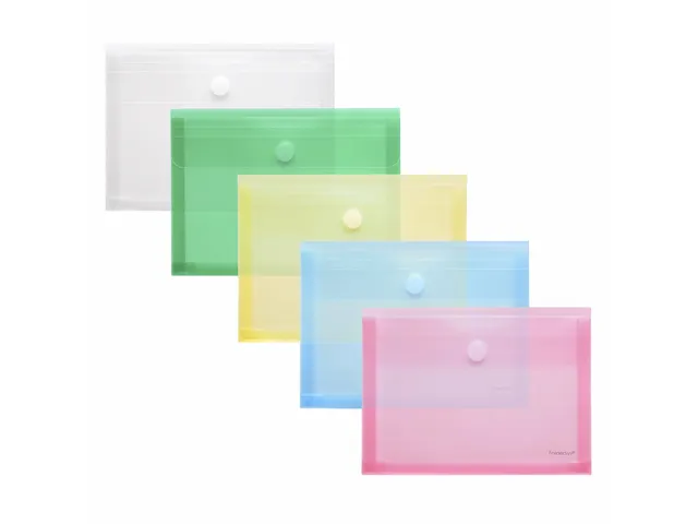 enveloptas rood A5 liggend met stretchplooi en klittenbandsluiting