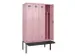 locker met bank,voor scheiding van kleding,HxBxD 2120x1200x815mm,4vak