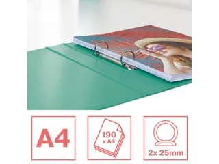 Colour'Breeze ringmap 2 rings PP A4 harde kaft groen - 1