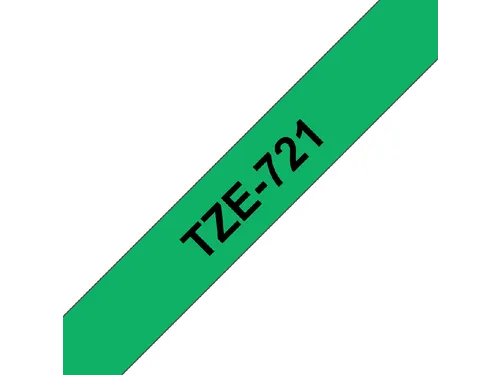 Labeltape Brother P-touch TZe-721 standaard 9mm zwart op groen