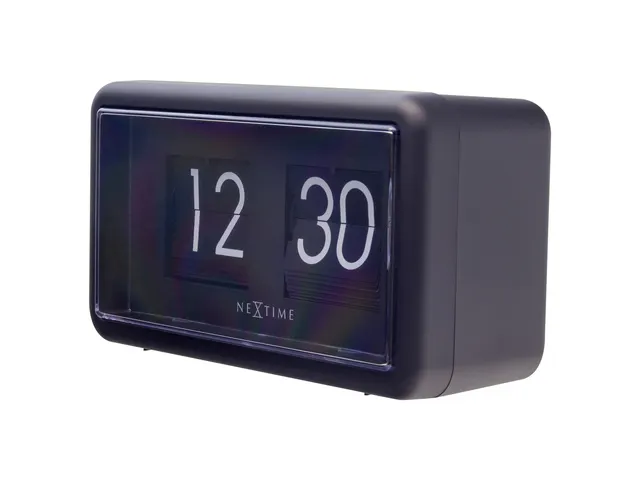 Horloge flip Nextime 18x10x7cm Table/Mural Noir/Blanc