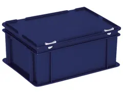 Euronorm Stapelkrat Hxlxb 180X400X300Mm 16L Met Deksel Blauw