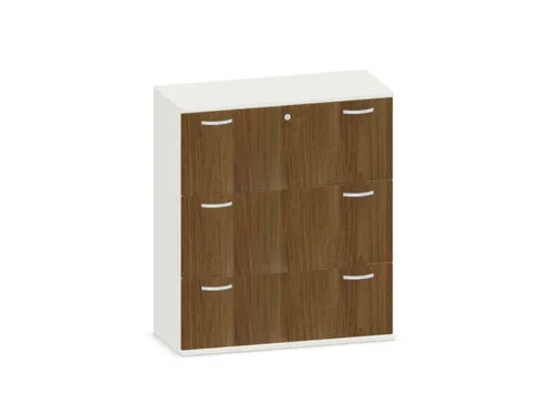 hangmappenkast 1150x1000x430mm 3hangmappenframes Wit + noten