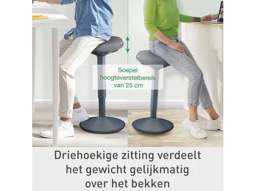 Actieve stakruk Leitz Ergo met comfortzitting 57-82cm