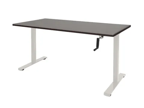 Dextro Slinger Bureau Zit-sta T-poot 120x80 Logan Eiken 25mm Wit