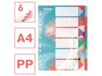 Colour'Breeze tabbladen, ft A4, 11-gaatsperforatie, PP 6Tabs