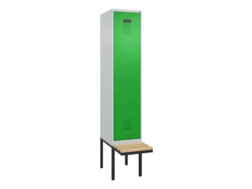locker met bank,voor scheiding van kleding,HxBxD 2120x400x815mm,1vak