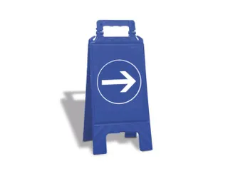 gebodsbord,Pijl,vloeropsteller,kunststof,blauw,HxBxD 600x275x270mm - 2