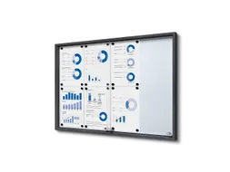 Vergrendelbaar notitiebord Indoor Slim 8xA4 met Schuifdeuren Antraciet