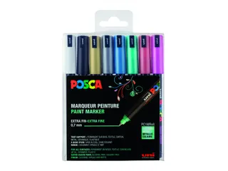 Verfstift Posca PC1MR Extra Fijne punt 0,7mm Metallic 8 stuks assorti - 2