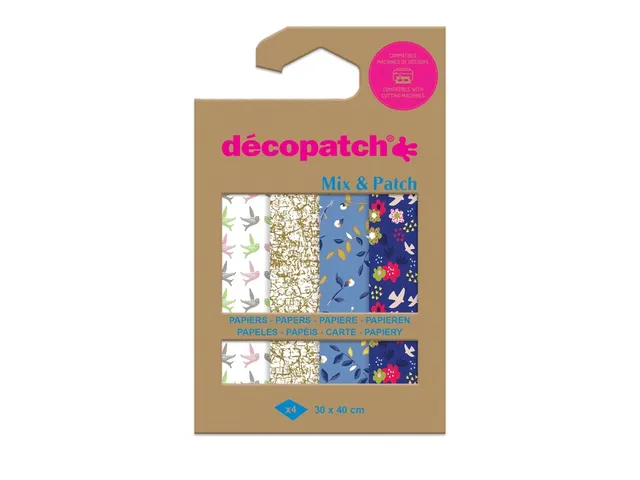 Hobbypapier Décopatch 30x40cm set à 4 vel thema Shades of Blue