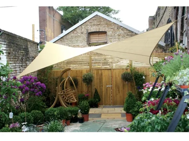 Voile solaire perméable carré 5x5m Champagne