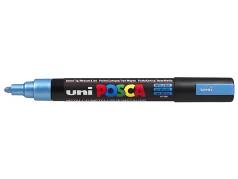 Verfstift Posca PC5M Medium Punt 1,8-2,5mm metallic blauw