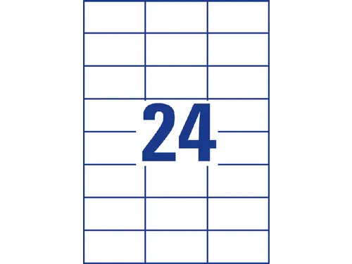 Etiket Avery Zweckform 3474 70x37mm wit 2400stuks