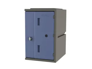 Kunststof locker,HxBxD 610x385x470mm,1vakken,draaigrendel,romp grijs - 1