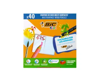 Kleurpotloden Bickids Multi Surface + 2 puntenslijpers ass 10kl 40st - 1