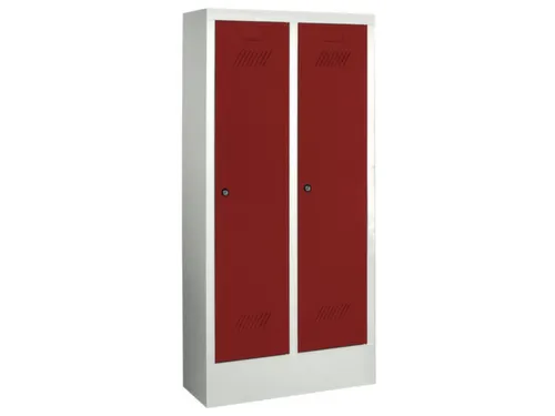 lockerkast v. kinderen,HxBxD 1300x530x300mm,2vak,RAL7035,front RAL3000