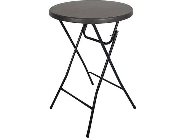 Statafel Luxe zwart met zwart blad 80x80 cm