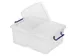 Boîte de rangement Couvercle double accès 24L transparent