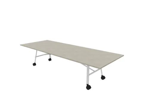 klaptafel,HxBxD 750x3200x1200mm,hoekig,4voeten wit,ovale buis