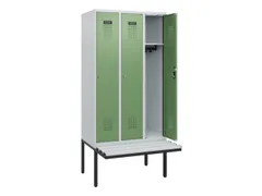 locker met bank,HxBxD 1950x900x815mm,3vak,vak B 300mm,cilinderslot