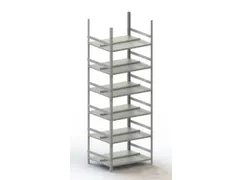 Schroefstelling Basisveld Ral7035 1850x754x604mm 6legborden 80kg