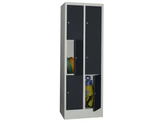 lockerkast,HxBxD 1850x600x500mm,2x3vakken,RAL7035,front RAL7016 - 2