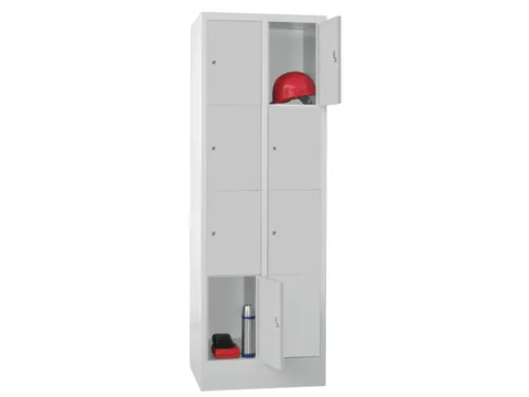 lockerkast,RAL 7035,HxBxD 1850x600x500mm,2x4vakken,vak B 300mm