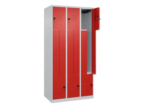 Z-garderobekast,HxBxD 1850x900x500mm,vak B 150/300mm,draaigrendel