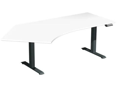 Elektrisch in hgte vst. hoekbureau,HxBxD 630-1280x2166x1130mm,blad wit