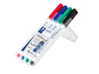 Viltstift Staedtler 301 whiteboard pen rond 1mm 4 stuks assorti - 3