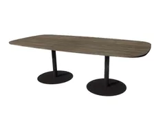 Linesto vergadertafel 240x120 deens ovaal logan eiken 25mm zwart