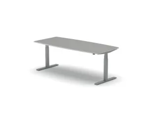 Elektrisch ihv Vergadertafel Vatvorm 2000x800mm Alu + Grijs Blad - 1