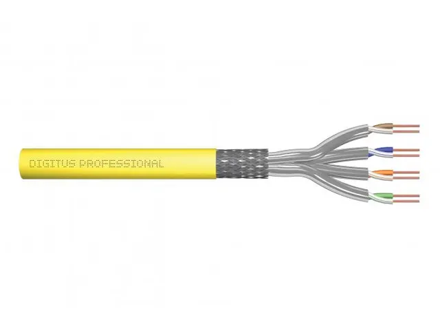 CAT 7A S-FTP installatiekabel 1500MHz B2ca AWG 22/1 1000m Sx Geel
