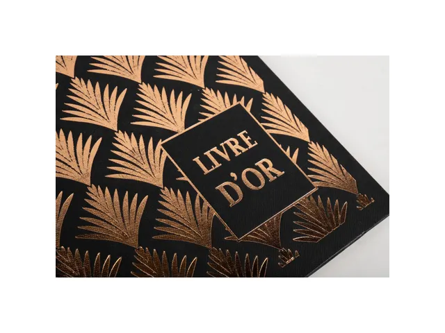 Livre d'or 140 pages tranche or - Format 21x19cm - PALMYRE - Noir palm