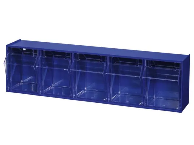 Assortimentsbak Hxbxd 165x600x135mm 5bakken Polystyreen Blauw