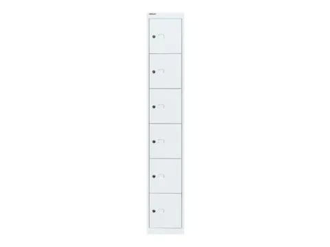 lockerkast,HxBxD 1802x305x305mm,1x6vakken,cil.-slot,romp verkeerswit