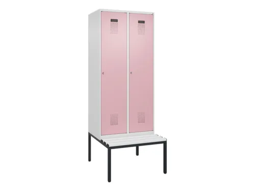 locker met bank,voor scheiding van kleding,HxBxD 2120x800x815mm,2vak