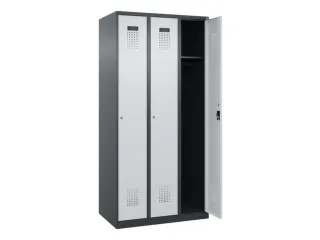 locker,HxBxD 1850x900x500mm,3vak,vak B 300mm,cil.-slot,staand op vloer - 2