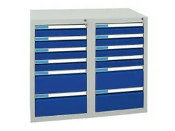 ladekast HxBxD 900x1000x500mm 12laden vergrendeling RAL7035 RAL5010