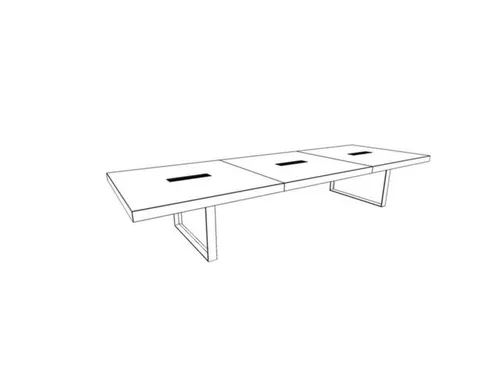 Vergadertafel Hxbxd 73x420x140cm Plaat Noten Sledeframe Verchroomd