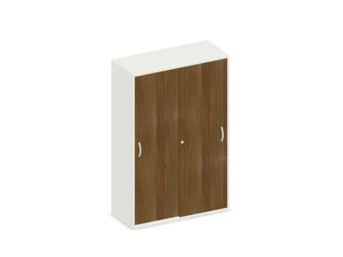 schuifdeurkast,HxBxD 1540x1000x430mm,decor romp wit,decor front noten